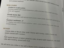 The menu for a 11pm origin time dinner. Even when I was living in Spain I wouldn't eat that late, but hey. As said, no pictures because I skipped the starter and desert