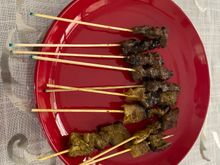 Babat ( tripe ) and mutton satay