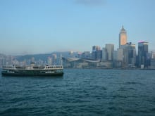 Star Ferry and Victoria Harbour in late afternoon