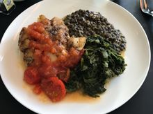 Spice crusted cod (was tasty but food was not hot)