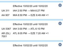Currently it notes UA from 10/2-10/9 on EF. Notice the other routes start 10/2 and end 10/2. Will have to watch as it gets closer but hoping that’s a good sign for you. 