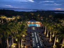 Evening view from island suite