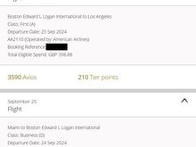 Example BAEC posting from an AONE ticket using AA flights - note the calculated GBP values