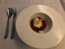 Apple tarte tatin with vanilla ice cream