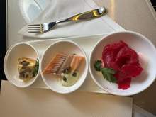 BA LHR-JFK Business class kosher appetizer
