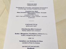 Breakfast menu. The omelette was pretty good. 