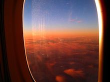 Atlantic sunset, probably somewhere between Greenland and northern Canada. (Really, this time.)