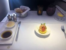 Shrimp on pineapple amuse