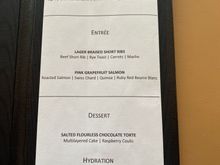 Menu tonight.  Still no booze.  Was told they got their license now and will have booze starting next week