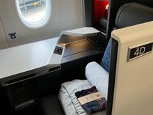 Seat with mattress pad.