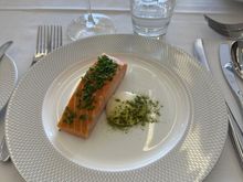 Salmon starter. The portion could suffice as a main. 