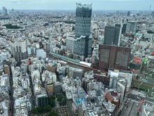 View from Shinjuku.  Sky Tree in the far right, Sunshine 60 far left, Tokyo Kabukicho Tower in the middle foreground.