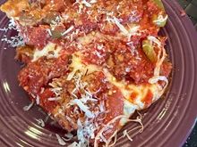 Deep dish with extra sauce and butter crust