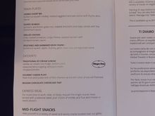 Dinner menu. 