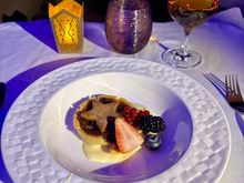 Warm mince pie with crème Anglaise red currants and mixed berries - this was excellent as well 9/10