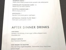Dessert Menu