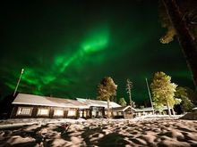 Aurora borealis over our lodge