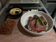 Vulcano Ham, Green Asparagus,  Cherry Gel Crumbles 