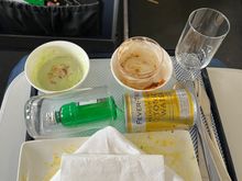 Finished meal with empty glass