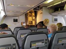 The tight seating was exactly the same in business class, only difference was some free catering 