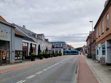 The main street, Skanderborgvej, of the town of Ry