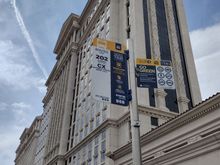 Westbound bus stop to Rio, you pick up outside Augustus tower at Caesars palace