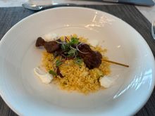 Lamb kebab (Toasted vegetable couscous, harissa, labneh)