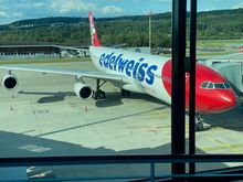 View of our WK A340 that would take us to MLE