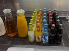 Milk, juices, mixers, Coke