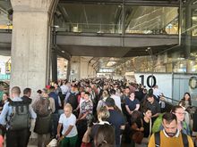 Taxi queue from hell.