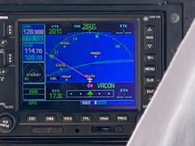 Nav system showing the hotel navaids