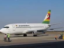 An Air Zimbabwe plane that landed a few minutes later