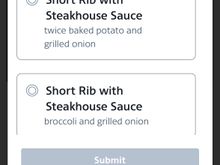 Both short rib options were available. 