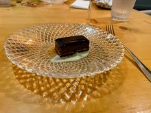 And lastly a simple desert of a chocolate cake. No petits fours tonight.