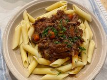 Lamb ragu. Not pictured is the ceasar salad sans croutons from earlier.  