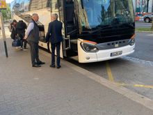 The waiting bus