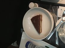 "Of that looks a bit healthy" the crew member said when she saw I'd been given a fruit salad with my 'afternoon tea' sandwiches. She came back with this cake later. Bless. LGW-NUE 15/12/17 