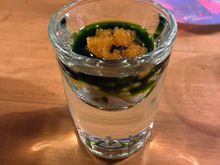 I started off-menu, with an oyster shooter. Served in a shot glass, it was oyster with some spicy thai flavors on top. I don’t usually go for shellfish, but this was delicious.