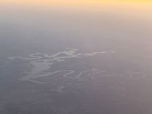 Possum Kingdom Lake (in west-central Texas, between Fort Worth and Abilene) — kind of reminds me of a Kokopelli dancer