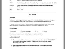 A staff memo from the upcoming Metropolitan Airports Commission meeting. 