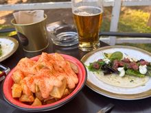 Patatas bravas and tuna tacos