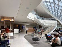 The grand staircase connecting both floors 