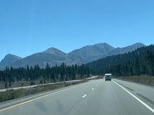 South of Mono Lake headed to Mammoth Lakes. The Sierra looming ahead