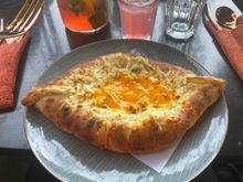 Khachapuri (Georgian cheese, egg, and bread dish that happens to be the leading reason behind my desire to visit Tbilisi) 
