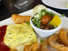 A "western selection" with some braised pork rice on the side