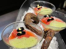 Strawberry matcha palate cleanser