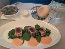 Tuna starter - delicious. Beautifully presented. Could have eaten another one. 
