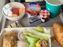 Dim sum selection - chicken & ham bean curd wrap, Sui mai, seafood dumpling, shrimp dumpling, mushroom & vegetable dumpling.   Not too bad.