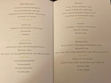 Dinner menu Rotation 1 