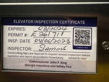 Elevator was out of permit.